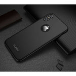 Set Husa si Folie de Protectie, Flippy, Compatibila cu Apple iPhone X, Full Cover 360°, Plastic + Sticla, Negru