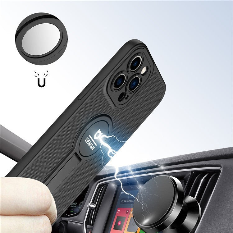 Husa Armor Design cu Stand pentru Apple iPhone X/XS Max, Negru, Suport Auto Magnetic, Wireless Charge, Protectie