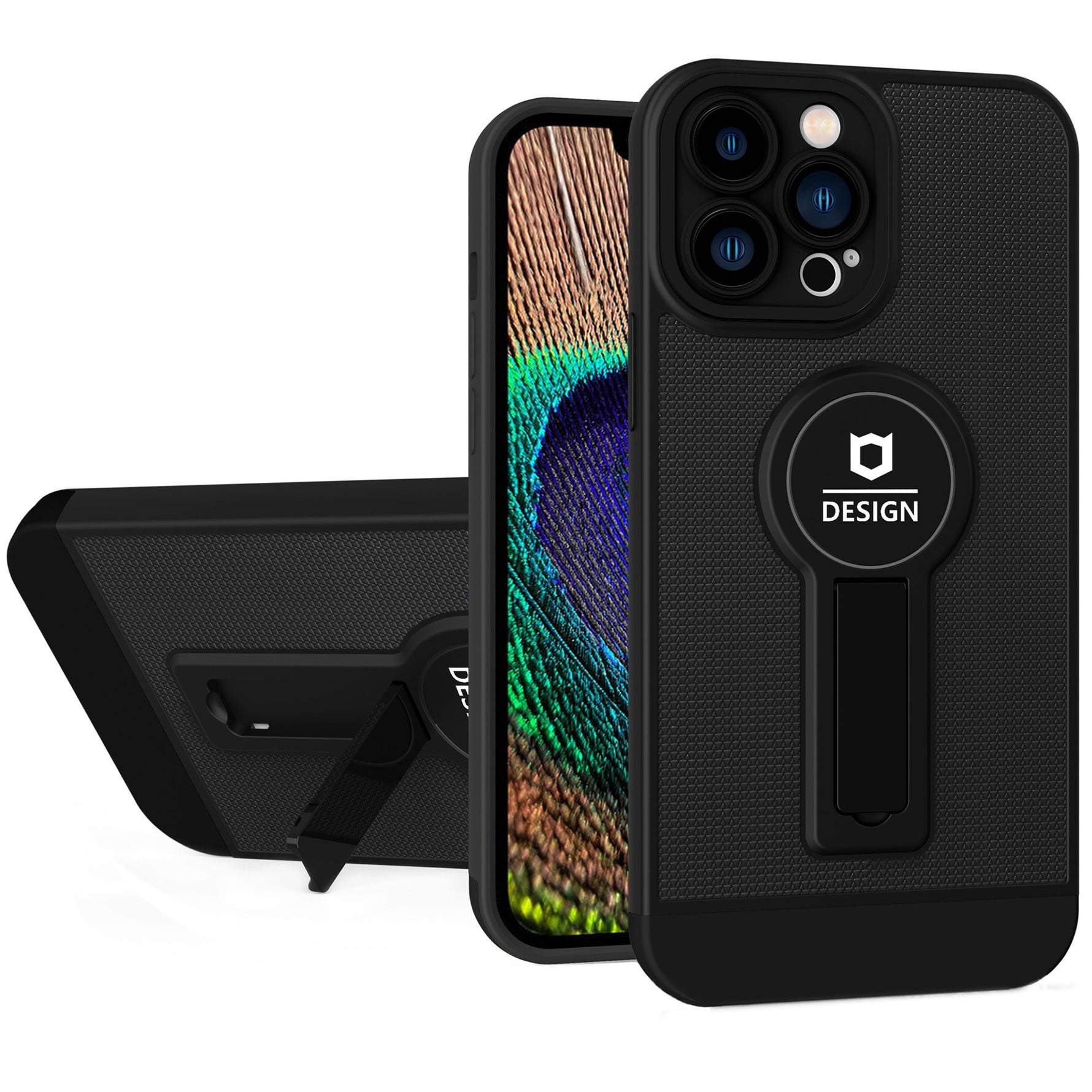 Husa Armor Design cu Stand pentru iPhone 11 Pro Max, Negru, Suport Auto Magnetic, Wireless Charge, Protectie Antisoc,