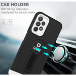 Husa Armor Design cu Stand pentru iPhone 11 Pro, Negru/Alb, Suport Auto Magnetic, Wireless Charge, Protectie Antisoc,