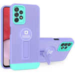 Husa Armor Design cu Stand pentru iPhone 12, Mov/Albastru, Suport Auto Magnetic, Wireless Charge, Protectie Antisoc,