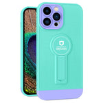 Husa Armor Design cu Stand pentru iPhone 12 Pro, Blue/Mov, Suport Auto Magnetic, Wireless Charge, Protectie Antisoc,
