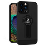 Husa Armor Design cu Stand pentru iPhone 13 Pro Max, Negru, Suport Auto Magnetic, Wireless Charge, Protectie Antisoc,