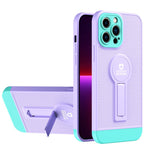 Husa Armor Design cu Stand pentru Apple iPhone 14 Plus (6.7) Mov/Albastru, Suport Auto Magnetic, Protectie Antisoc,