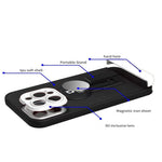 Husa Armor Design cu Stand pentru Samsung Galaxy A03, Negru/Alb, Suport Auto Magnetic, Wireless Charge, Protectie