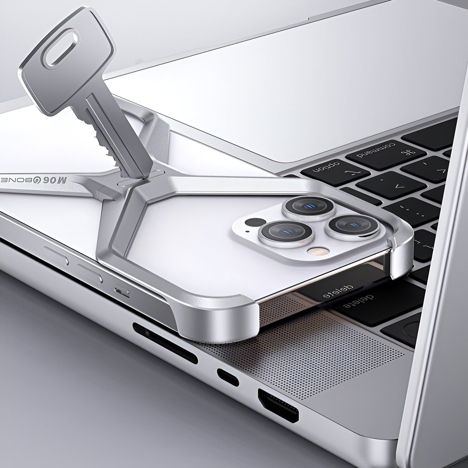 Husa Armor X Compatibila cu iPhone 15, Flippy, Aliaj de Aluminiu, Antisoc, Antizgarieturi, Impermeabila, Margini cu 2