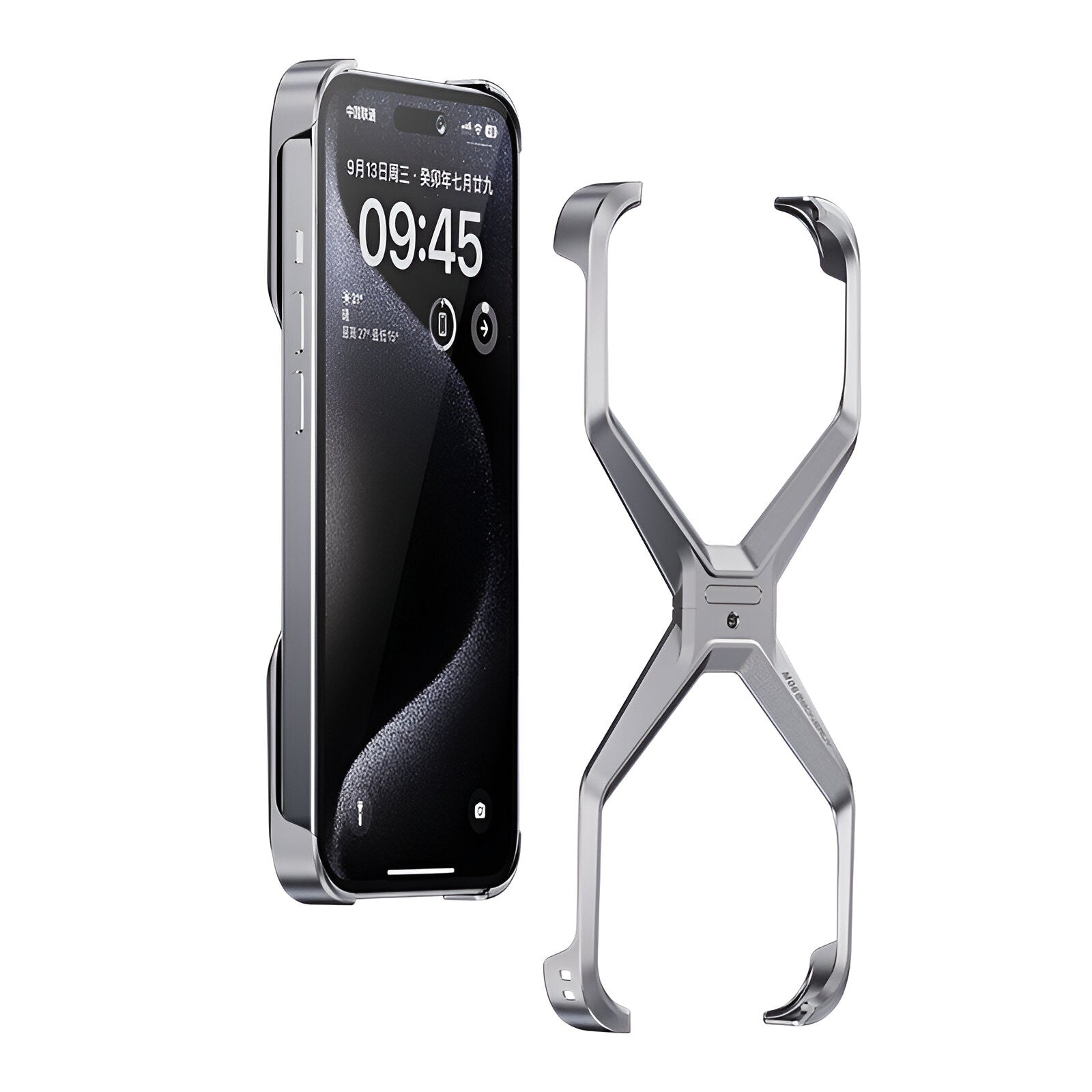 Husa Armor X Compatibila cu iPhone 15 Pro, Flippy, Aliaj de Aluminiu, Antisoc, Antizgarieturi, Impermeabila, Margini cu