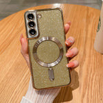 Husa de Protectie 2 in 1, Flippy, Husa pentru Samsung Galaxy S24, Glitter Chrome Magsafe, din TPU, Magnetica, cu