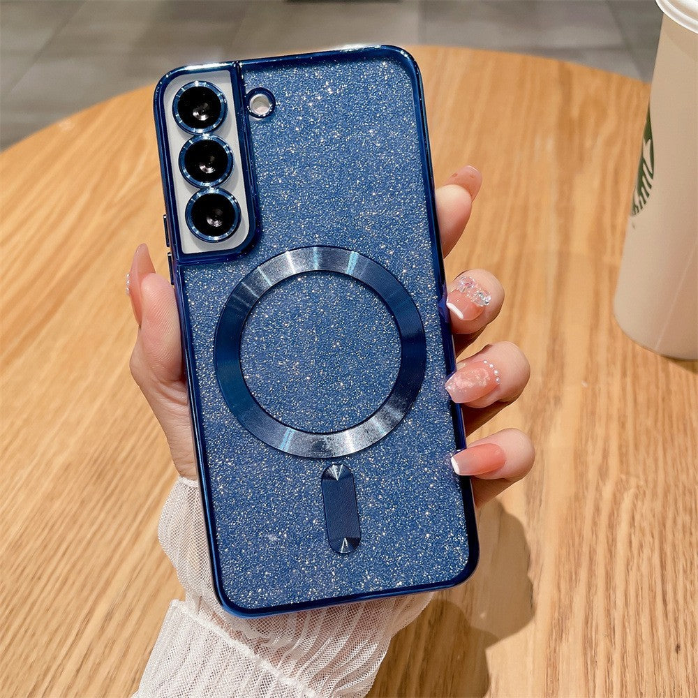 Husa de Protectie 2 in 1, Flippy, Husa pentru Samsung Galaxy S24+, Glitter Chrome Magsafe, din TPU, Magnetica, cu