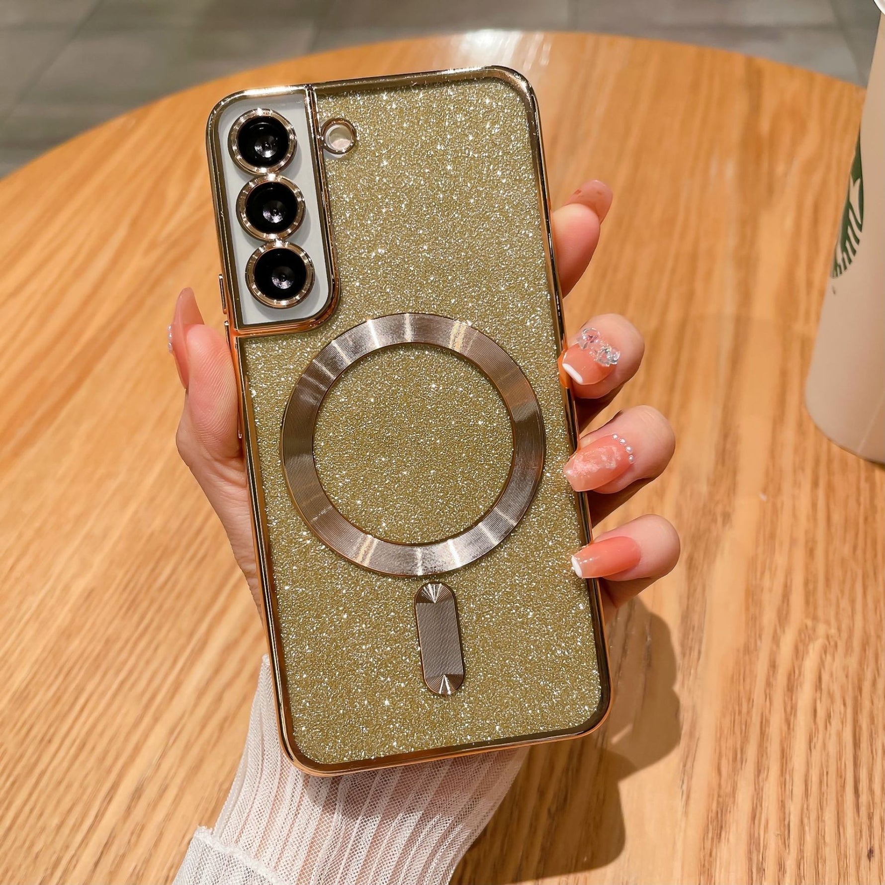 Husa de Protectie 2 in 1, Flippy, Husa pentru Samsung Galaxy S24+, Glitter Chrome Magsafe, din TPU, Magnetica, cu