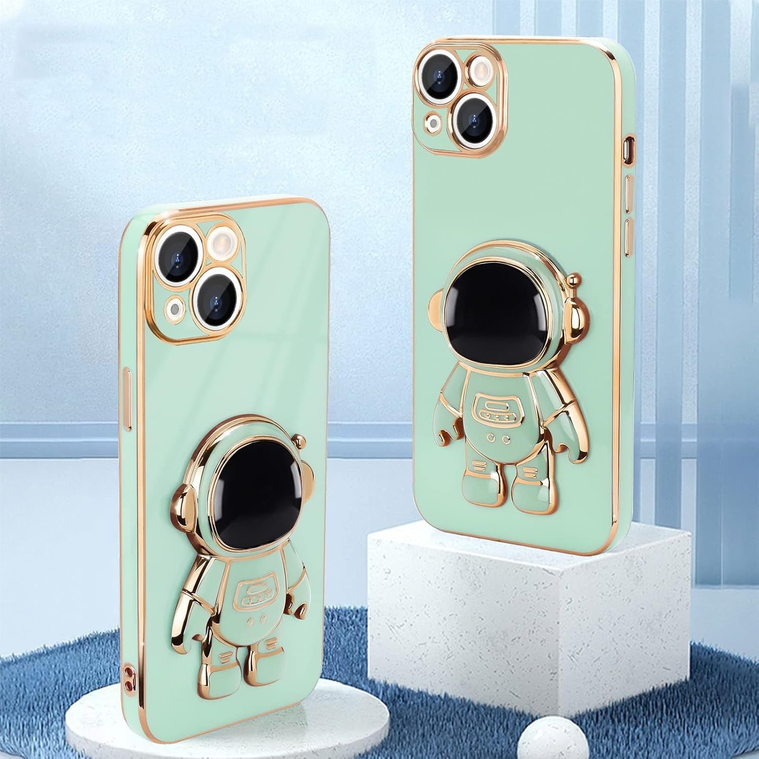 Husa de Protectie TPU 2in1, Flippy, pentru Apple iPhone 14, Astronaut cu Suport, Antisoc, Rezistenta la Impact,