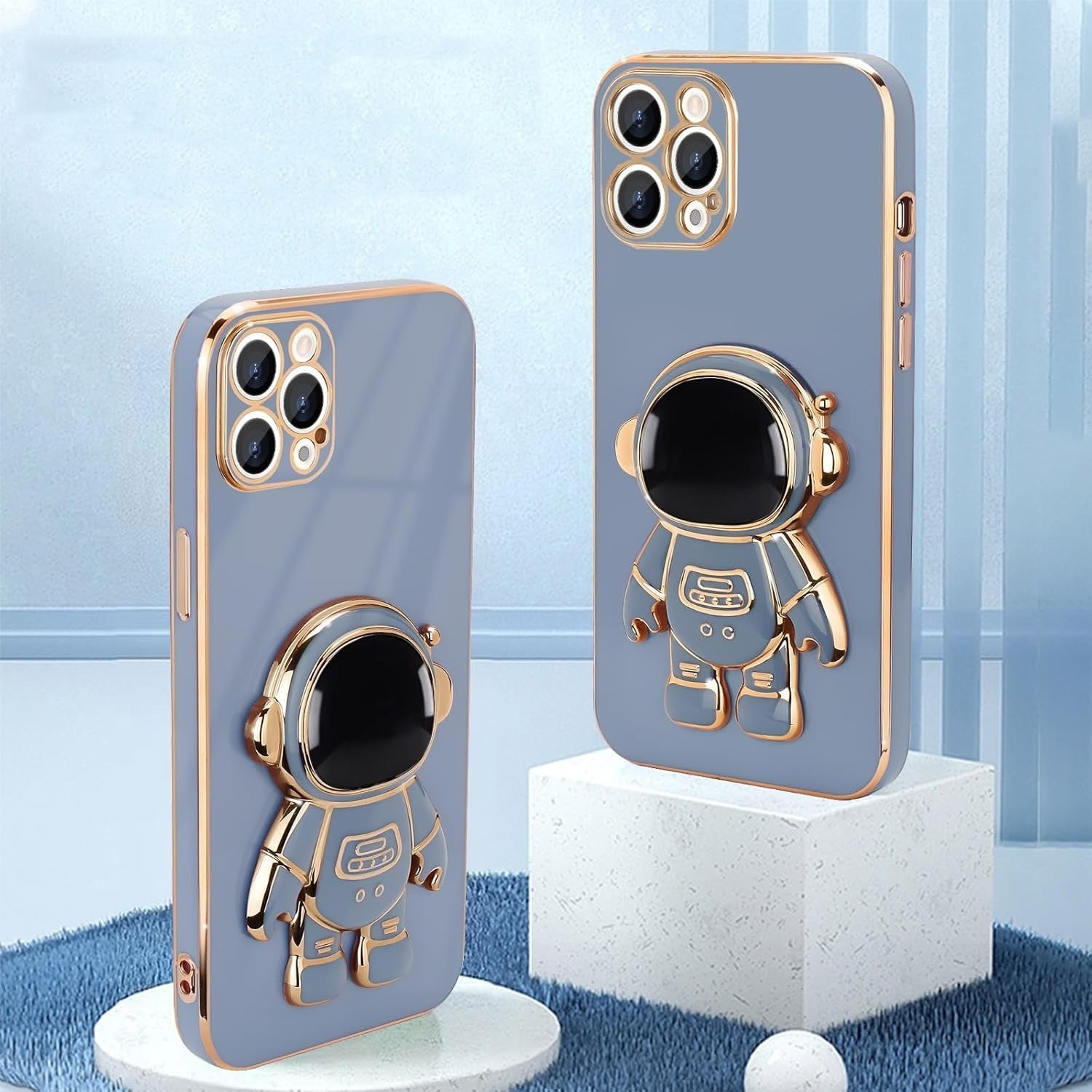 Husa de Protectie TPU 2in1, Flippy, pentru Apple iPhone 15 Pro, Astronaut cu Suport, Antisoc, Rezistenta la Impact,