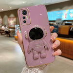 Husa de Protectie 2 in 1, Flippy, Husa de Protectie pentru Honor 70, Model Astronaut, Husa cu Suport, din TPU, Mov