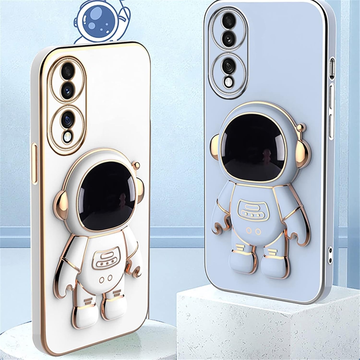 Husa Telefon 2in1, Flippy, Compatibila Huawei Mate 50 Pro, Carcasa TPU cu Suport Inclus Tip Astronaut, Protectie