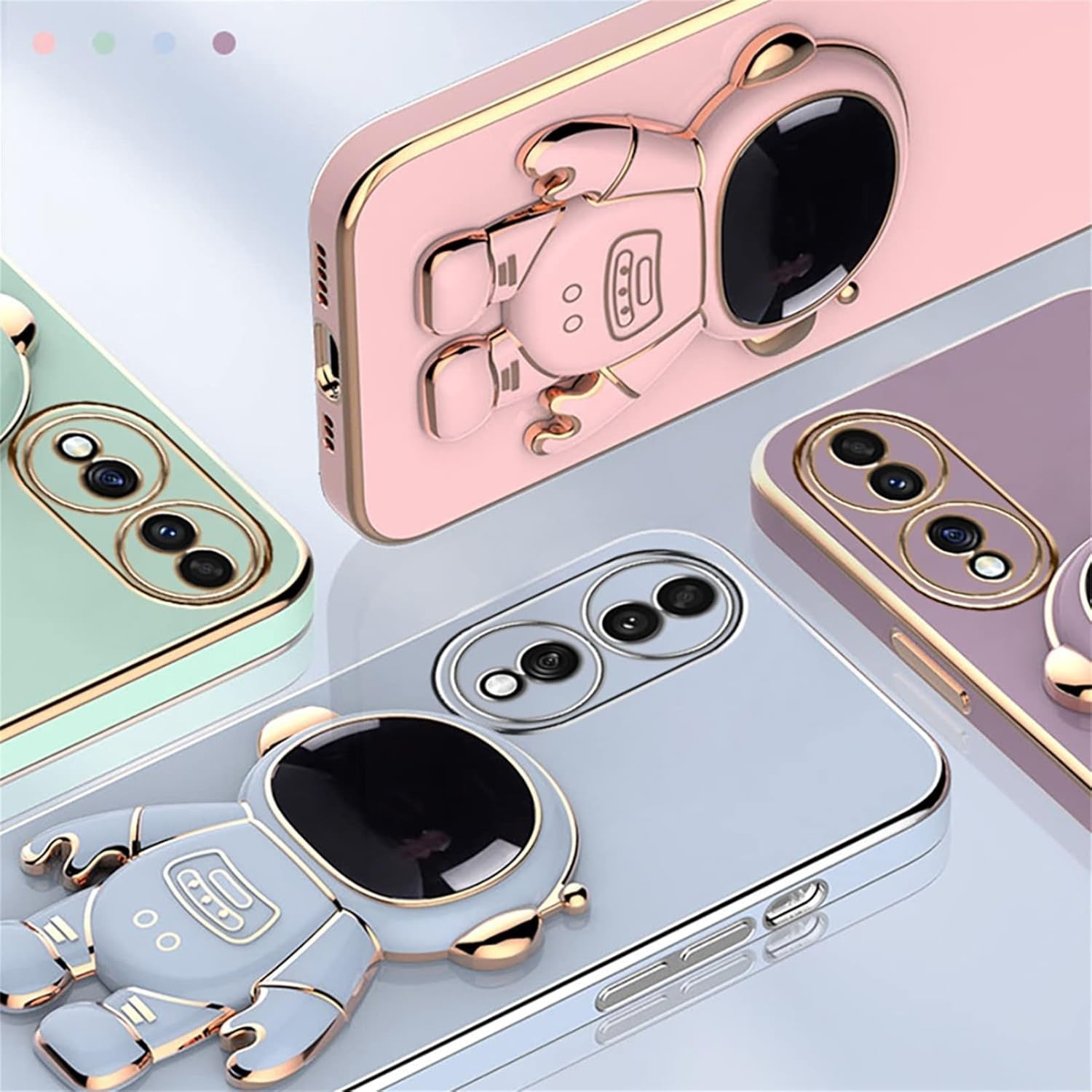 Husa Telefon 2in1, Flippy, Compatibila Huawei Mate 60 Pro, Carcasa TPU cu Suport Inclus Tip Astronaut, Protectie