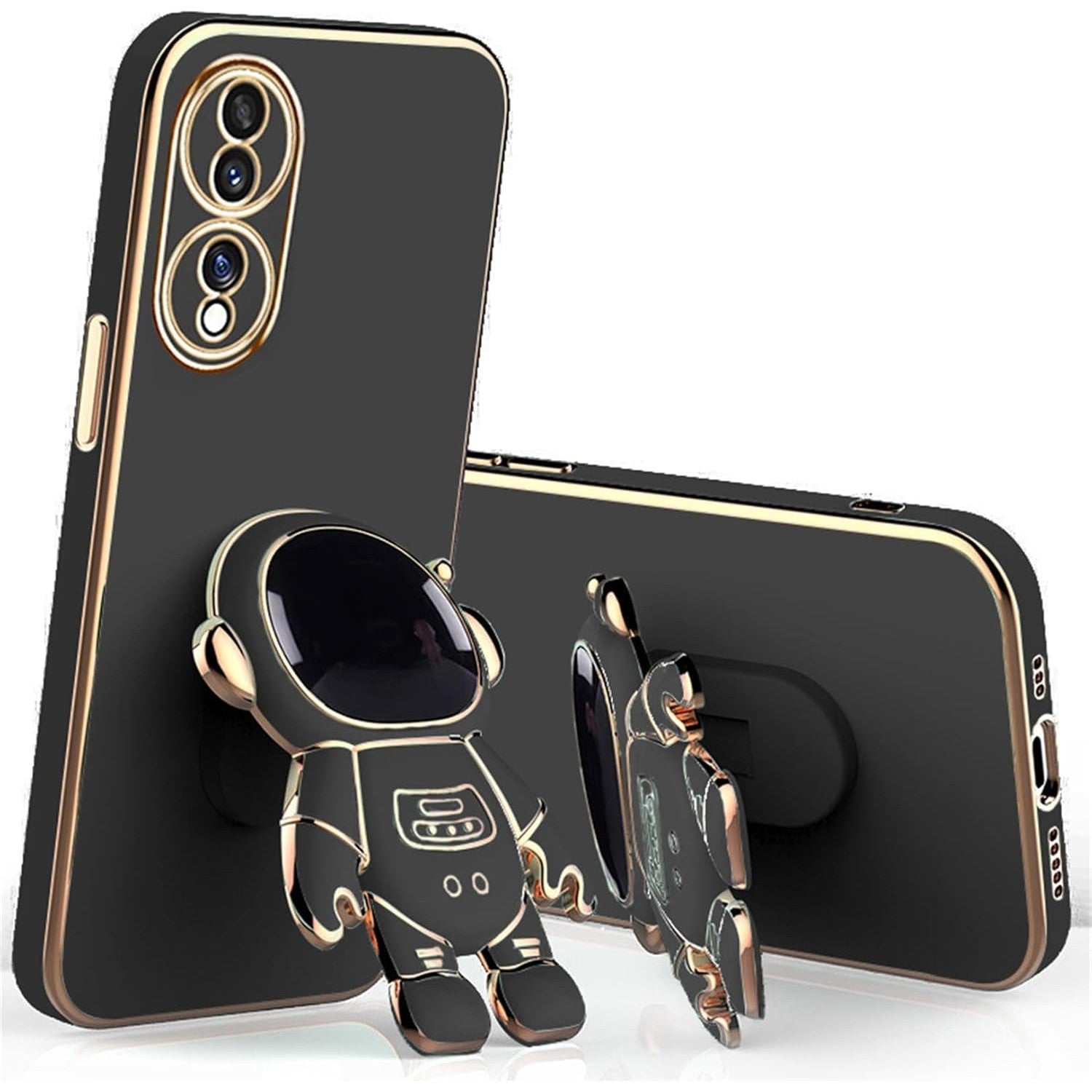 Husa Telefon 2in1, Flippy, Compatibila Huawei P50 Pro, Carcasa TPU cu Suport Inclus Tip Astronaut, Protectie Camere,