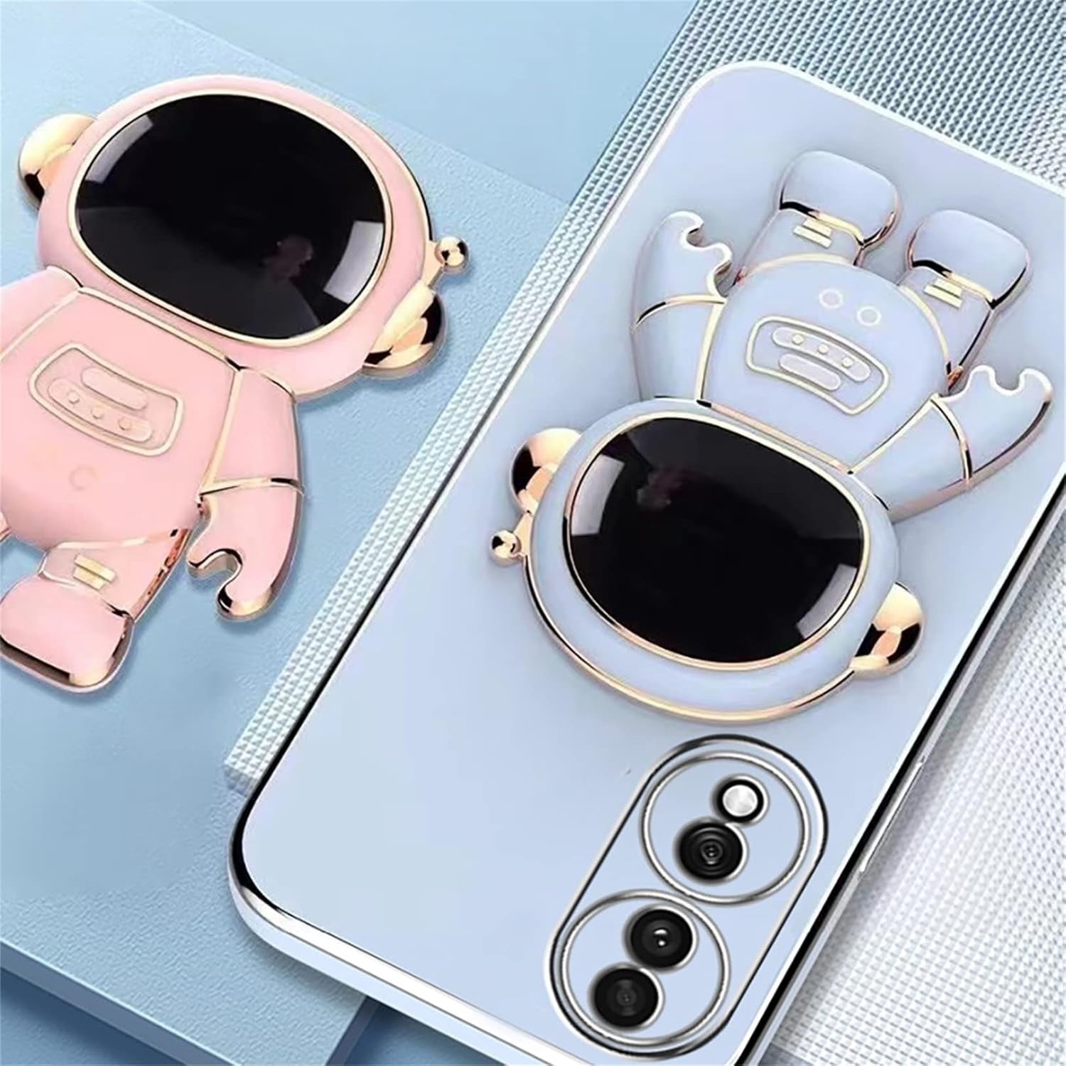 Husa Telefon 2in1, Flippy, Compatibila Huawei P60 Pro, Carcasa TPU cu Suport Inclus Tip Astronaut, Protectie Camere,