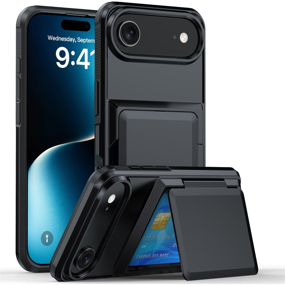 Husa de Protectie compatibila Apple iPhone 17 Air, Flippy, Compartiment pentru Carduri, Anti-alunecare, Protectie PC,