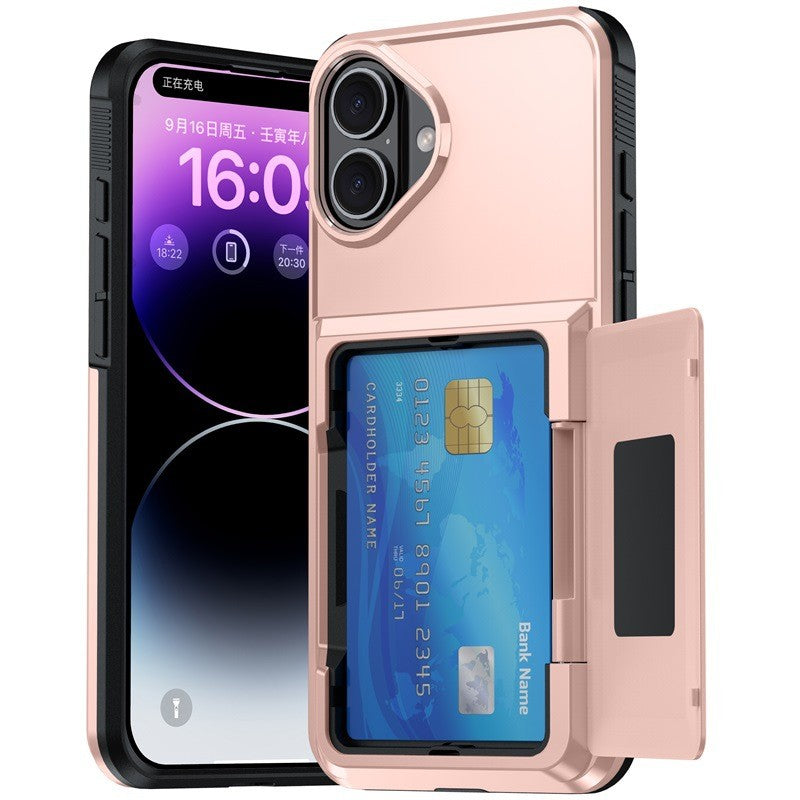 Husa de Protectie compatibila Apple iPhone 17, Flippy, Compartiment pentru Carduri, Anti-alunecare, Protectie PC,