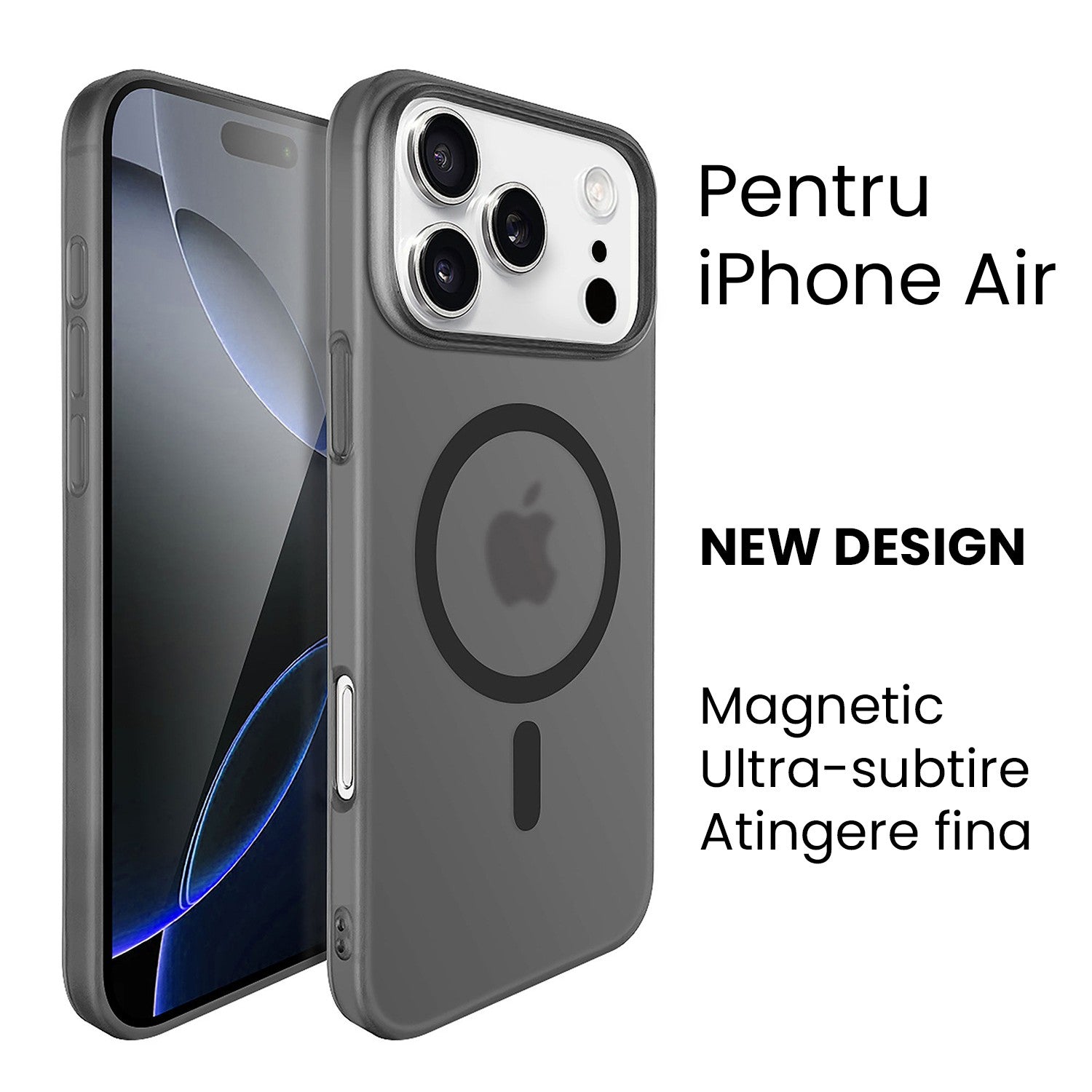 Husa de Protectie compatibila Apple iPhone 17 Air, Flippy, Magnetica Ultra-subtire, Anti-alunecare, Protectie PC,