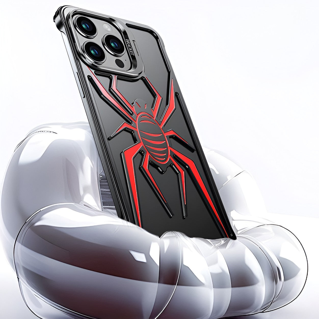 Husa de Protectie Compatibila iPhone 15 Pro, cu Suport Metalic pentru Camera, Armor Protective Series, Flippy, Antisoc,