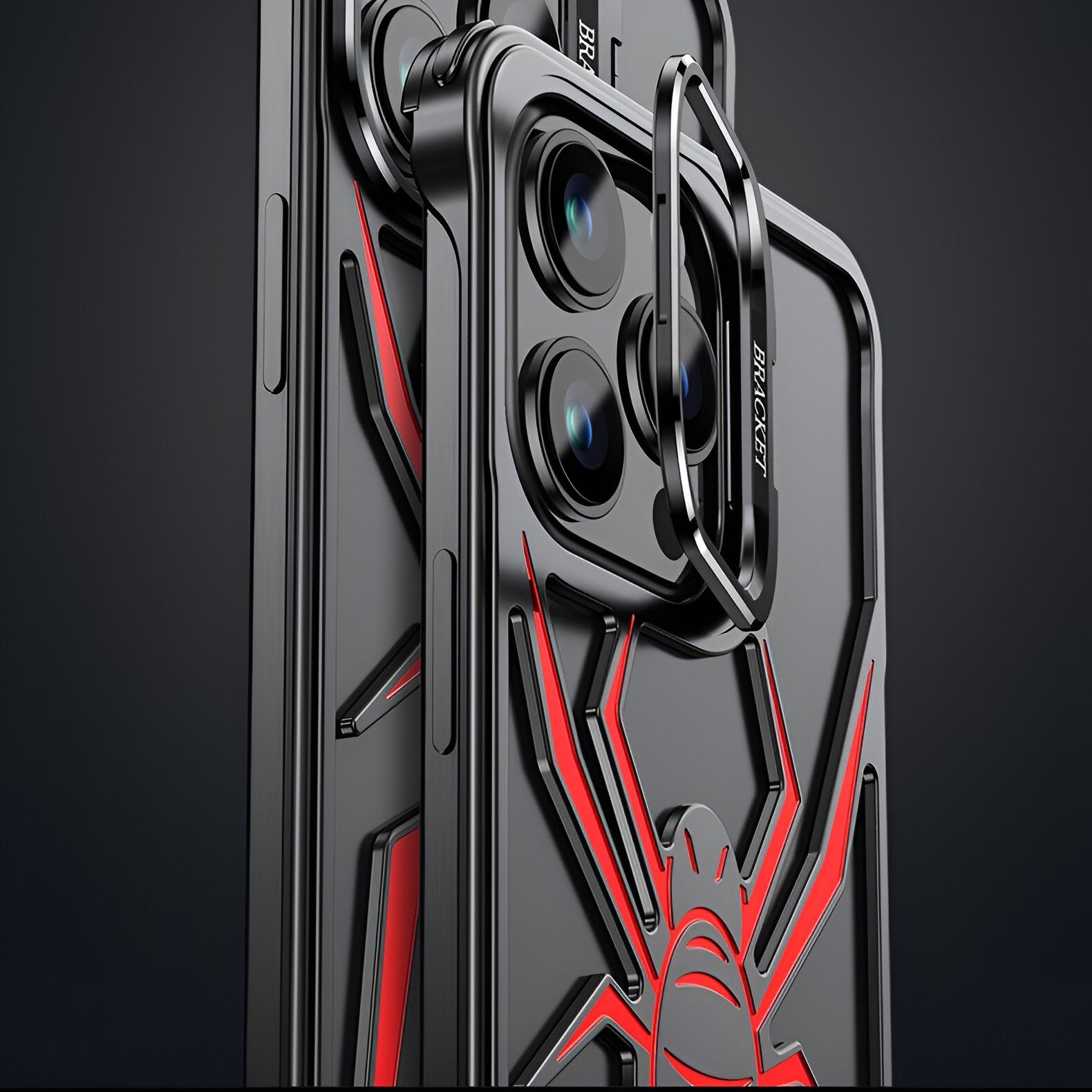 Husa de Protectie Compatibila iPhone 15 Pro, cu Suport Metalic pentru Camera, Armor Protective Series, Flippy, Antisoc,
