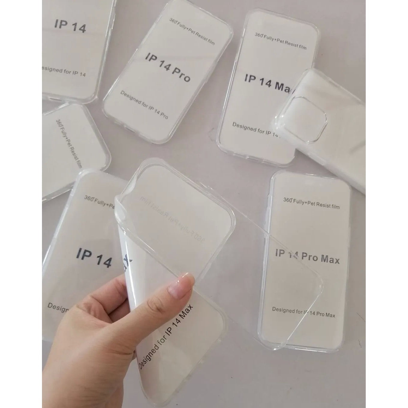 Husa de protectie Flippy 360 grade, PC+TPU+Folie policarbonat, pentru Apple iPhone 14, Transparent