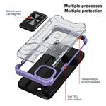 Husa de protectie Flippy compatibila cu Apple iPhone 13 Acrylic Armor cu suport Mov
