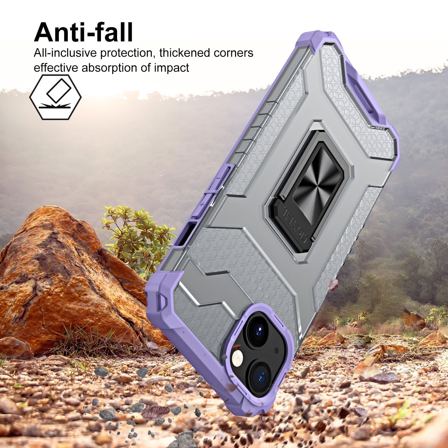 Husa de protectie Flippy compatibila cu Apple iPhone 13 Mini Acrylic Armor cu suport Mov