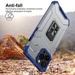 Husa de protectie Flippy compatibila cu Apple iPhone 13 Pro Acrylic Armor cu suport Albastru