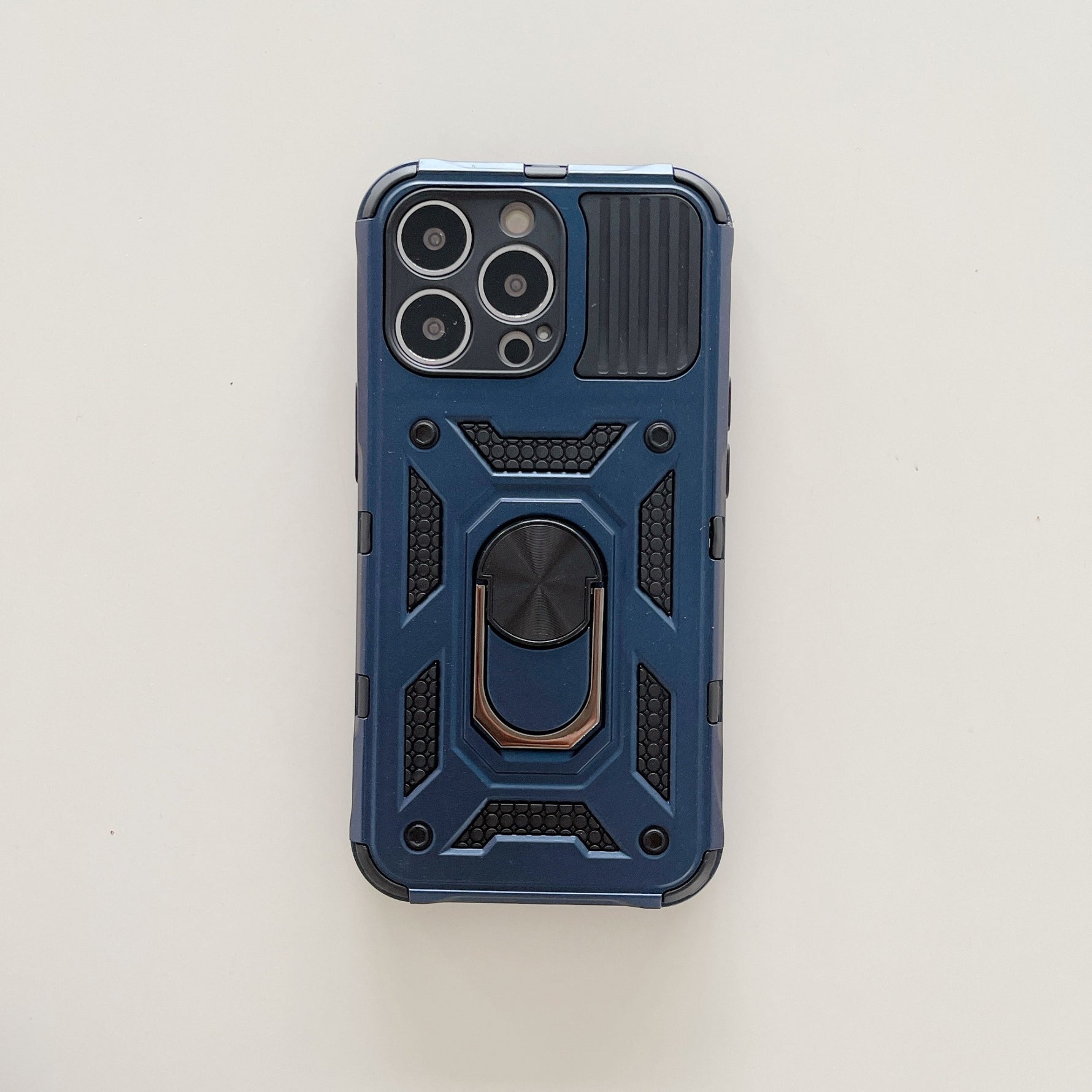 Husa de protectie Flippy compatibila cu Apple iPhone 13 Pro Defender Model 4 cu suport,Albastru