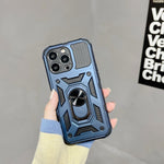 Husa de protectie Flippy compatibila cu Apple iPhone 13 Pro Max Defender Model 4 cu suport,Albastru