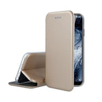 Husa de protectie Flippy compatibila cu Apple iPhone 13 Pro Max Magnet Book Case Auriu