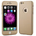 Husa de protectie Flippy compatibila cu Apple iPhone 7 Full Cover 360 Auriu + Folie de protectie