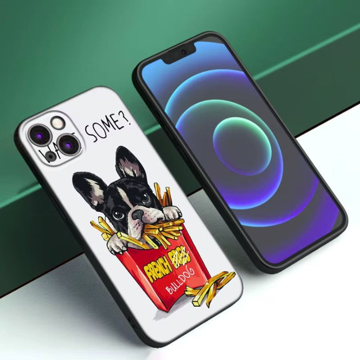 Husa de Protectie, Flippy, Husa de Protectie pentru iPhone 15 Pro Max, din TPU, Imprimeu Bulldog SOME, Alb