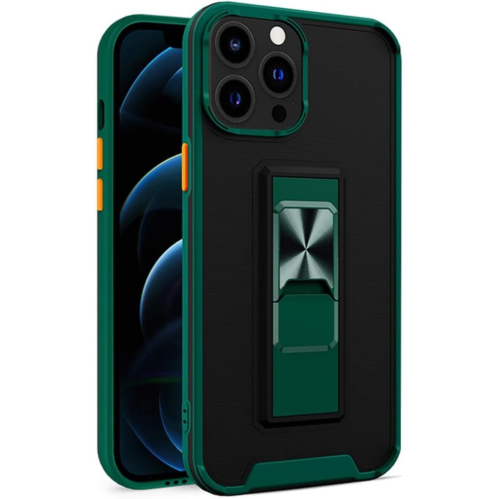 Husa Telefon, Flippy, Compatibila Apple iPhone 13 Mini, Carcasa Defender Sergeant Brave, Magnetic, cu Suport, Verde