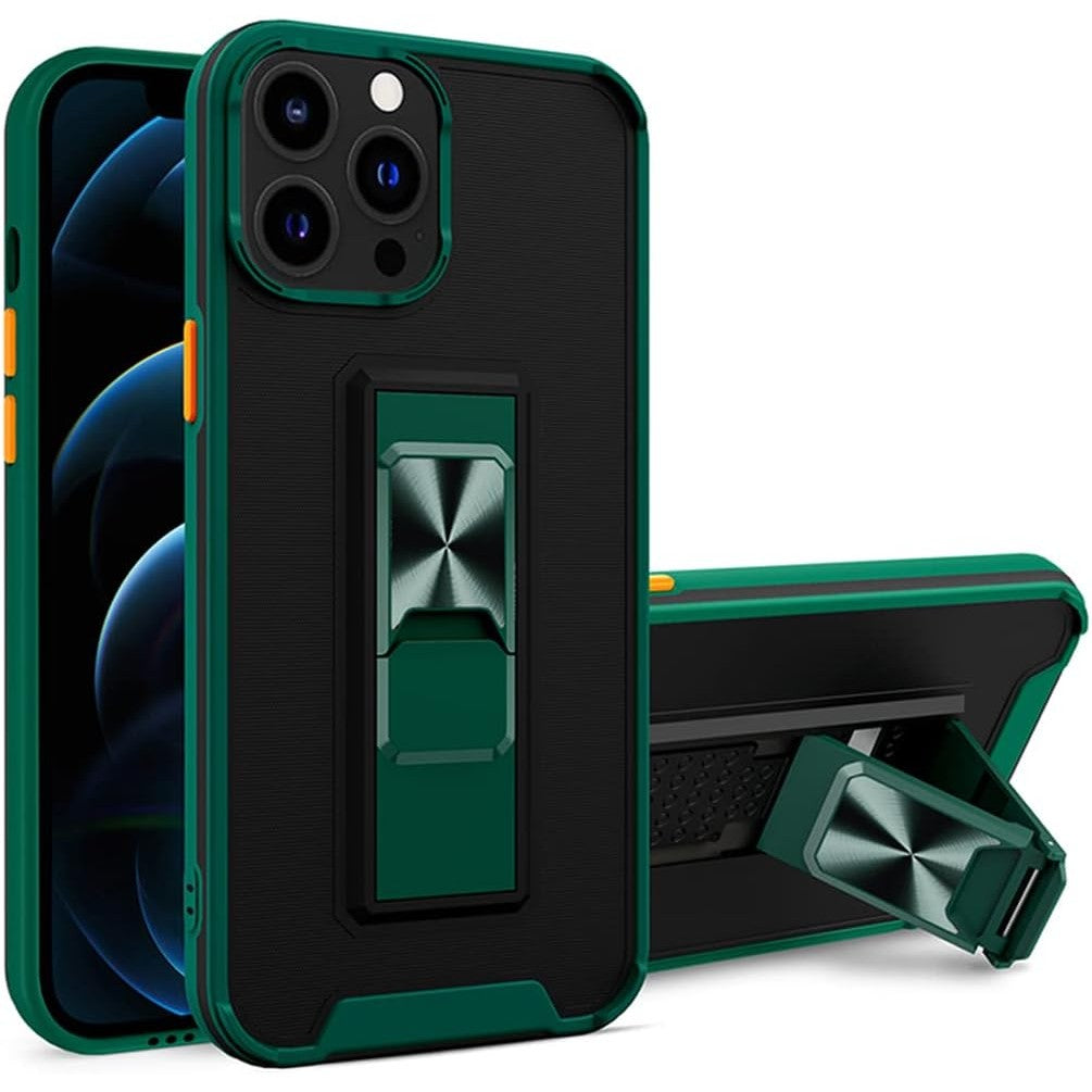 Husa Telefon, Flippy, Compatibila Apple iPhone 13 Mini, Carcasa Defender Sergeant Brave, Magnetic, cu Suport, Verde