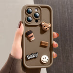 Husa de Protectie, Flippy, pentru Apple iPhone 13, Model Ursuleti 3D, Antisoc, Rezistenta la Impact, Protectie Camera,