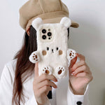 Husa de Protectie, Flippy, pentru Apple iPhone 13 Pro Max, Model Ursulet Pufos cu Urechi, Maini si Picioare, Antisoc,