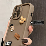 Husa de Protectie, Flippy, pentru Apple iPhone 13 Pro Max, Model Ursuleti 3D, Antisoc, Rezistenta la Impact, Protectie