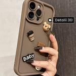 Husa de Protectie, Flippy, pentru Apple iPhone 14 Pro Max, Model Ursuleti 3D, Antisoc, Rezistenta la Impact, Protectie
