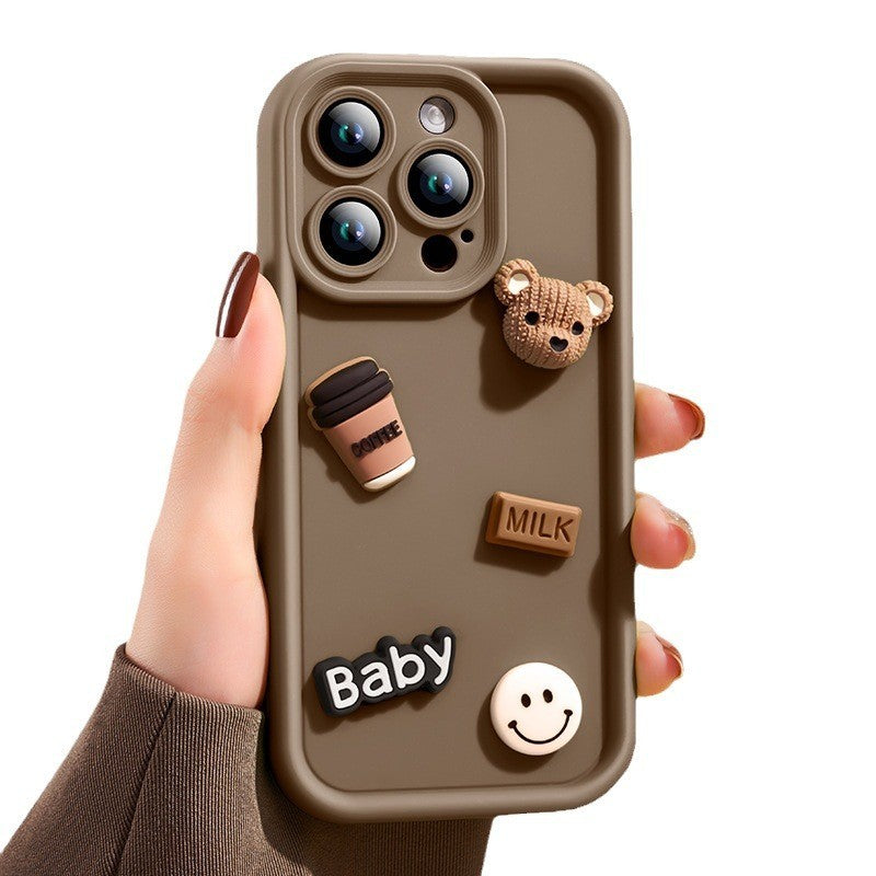 Husa de Protectie, Flippy, pentru Apple iPhone 15 Pro, Model Ursuleti 3D, Antisoc, Rezistenta la Impact, Protectie