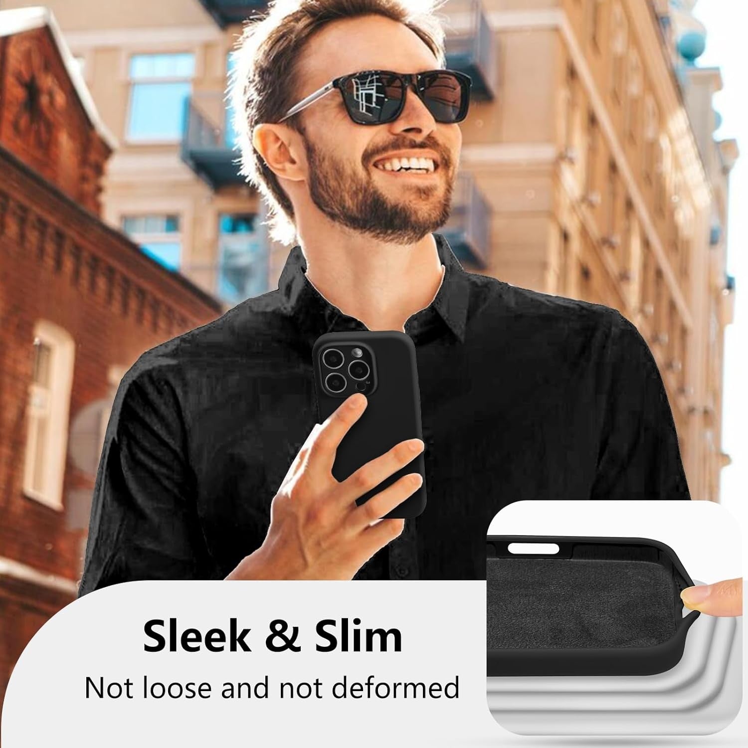 Husa de Protectie, Flippy, pentru iPhone 16 Pro, Liquid Silicone, cu Microfibra pe Interior, Protectie Antisoc,
