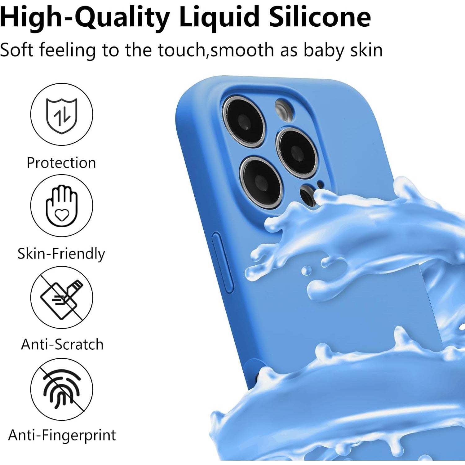 Husa de Protectie, Flippy, pentru iPhone 16 Pro Max, Liquid Silicone, cu Microfibra pe Interior, Protectie Antisoc,