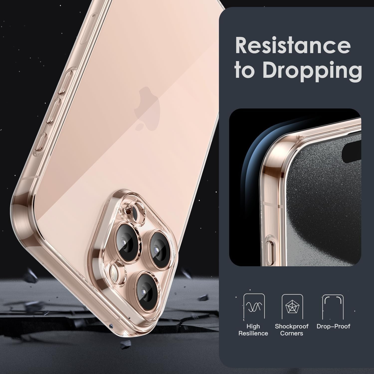 Husa de Protectie, Flippy, pentru Apple iPhone 16 Pro Max, TPU, Antisoc, Rezistenta la Impact, Protectie Camera,