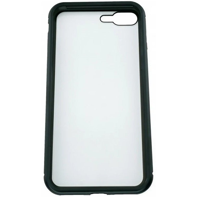 Husa de Protectie, Flippy, pentru Apple iPhone 7, Magnetic 360, Metal, cu Folie Sticla Inclusa, Negru