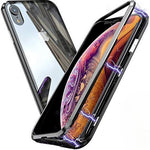 Husa de Protectie, Flippy, pentru Apple iPhone 7, Magnetic 360, Metal, cu Folie Sticla Inclusa, Negru