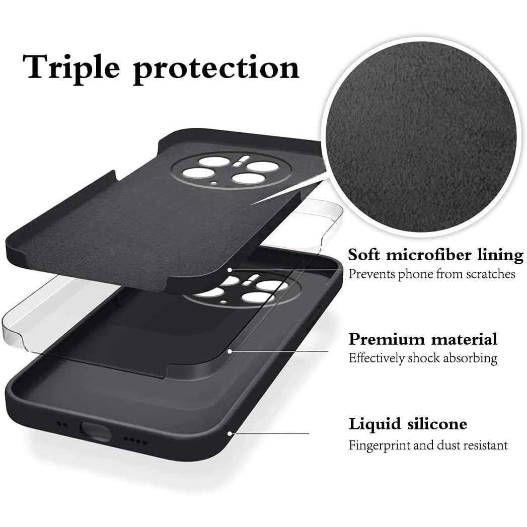 Husa de Protectie, Flippy, pentru Huawei Mate 50 Pro, Liquid Silicone, cu Microfibra pe Interior, Protectie Antisoc,