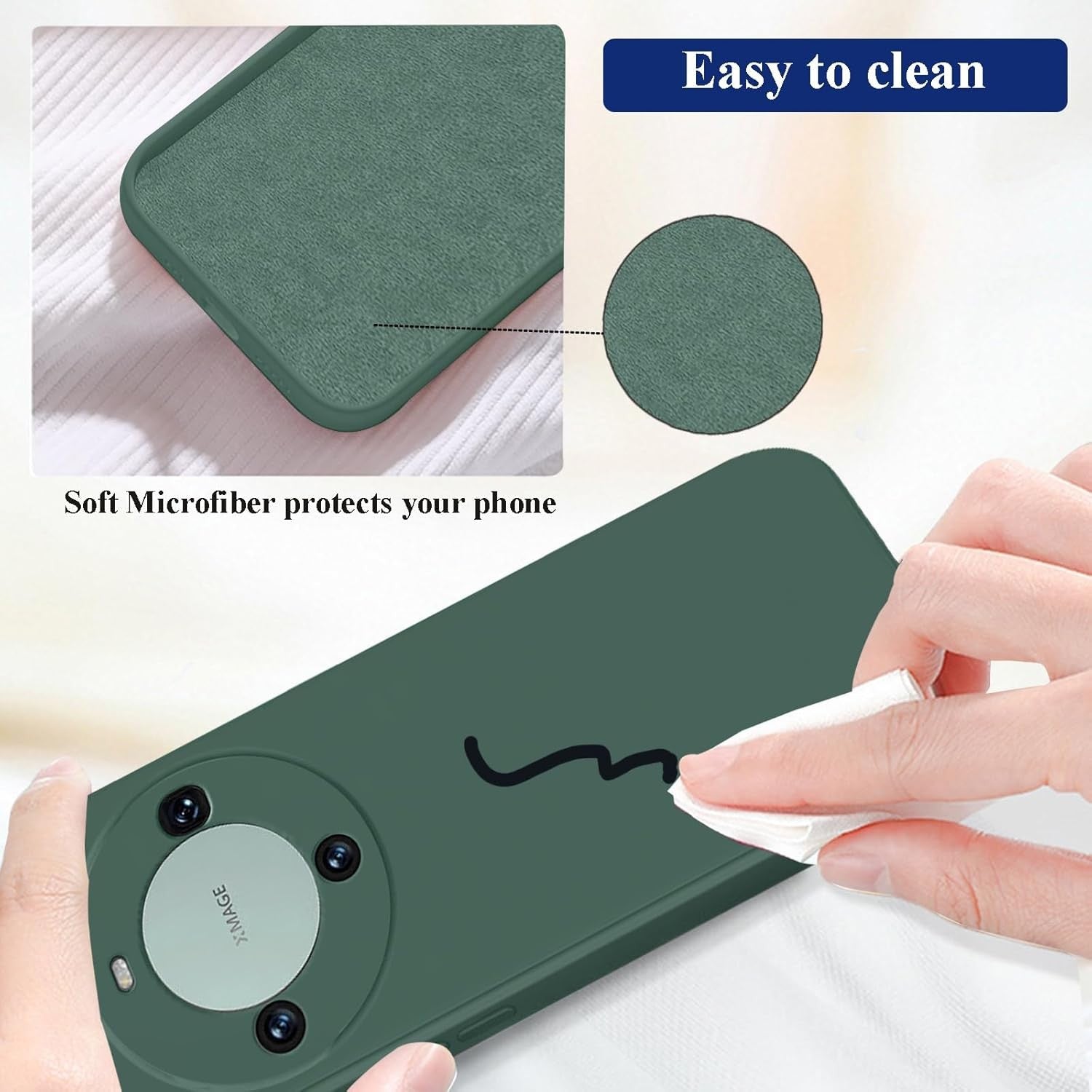 Husa de Protectie, Flippy, pentru Huawei Mate 60 Pro, Liquid Silicone, cu Microfibra pe Interior, Protectie Antisoc,