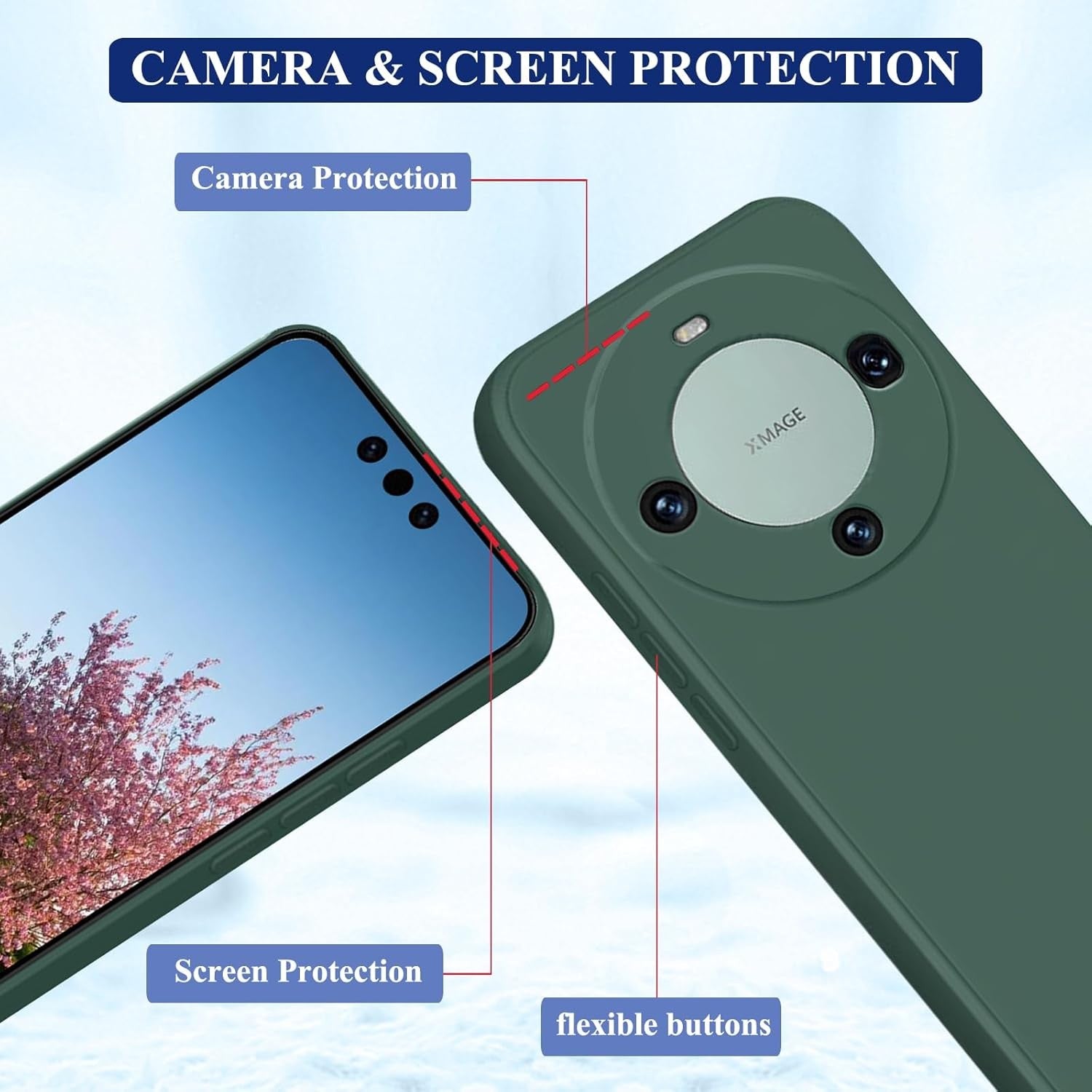 Husa de Protectie, Flippy, pentru Huawei Mate 60 Pro, Liquid Silicone, cu Microfibra pe Interior, Protectie Antisoc,